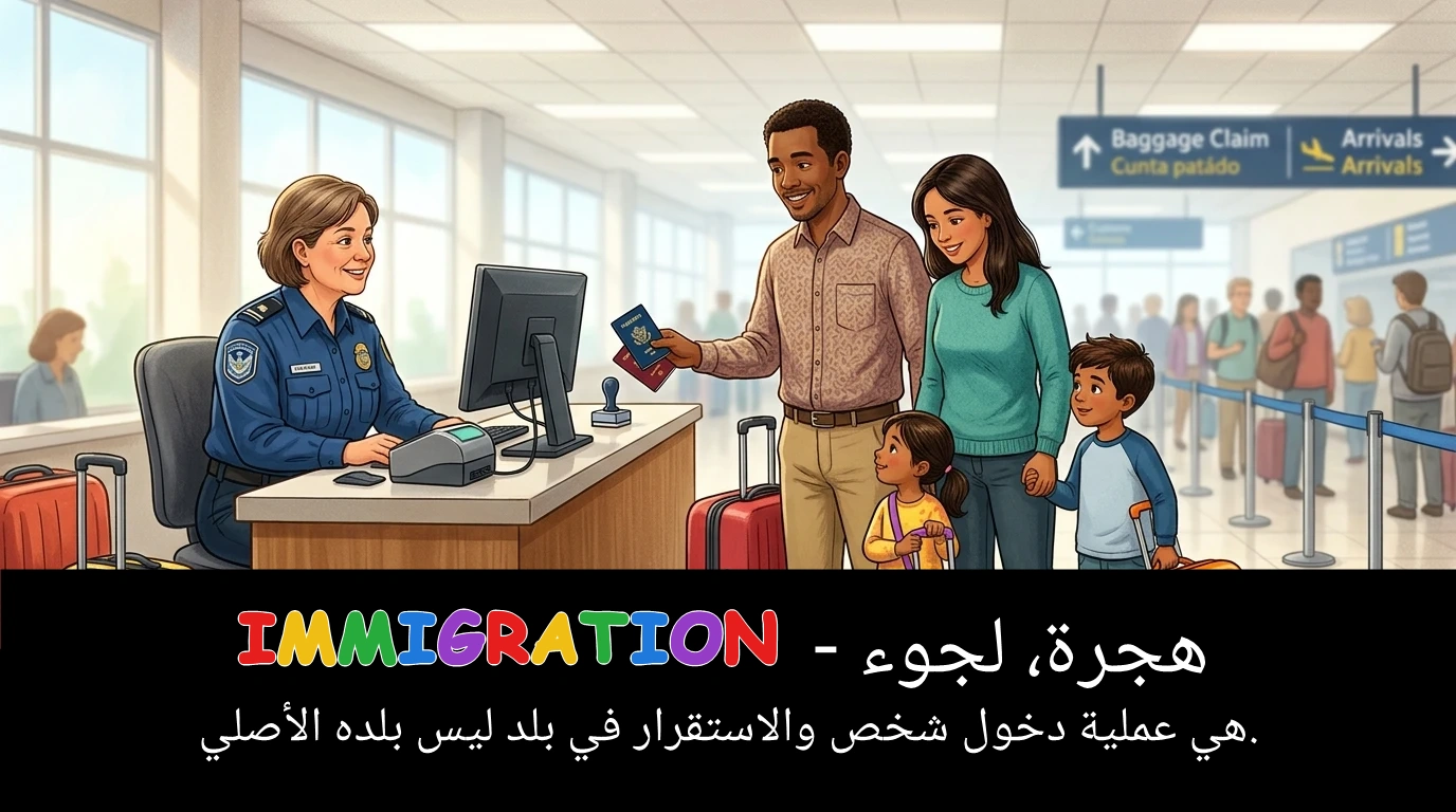 Arabic Illustration for immigration